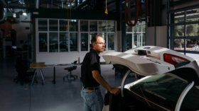 Chris Gerdes, a professor of mechanical engineering at Stanford, next to a car modified with self-driving technology at the Center for Automotive Research. Professor Gerdes says today’s cars