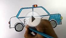 how to draw a police car | Easy step by step drawing for kids